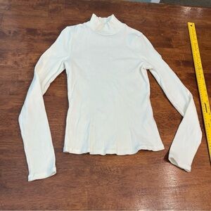Maeve by Anthropologie ivory ribbed turtleneck long sleeve blouse size medium
